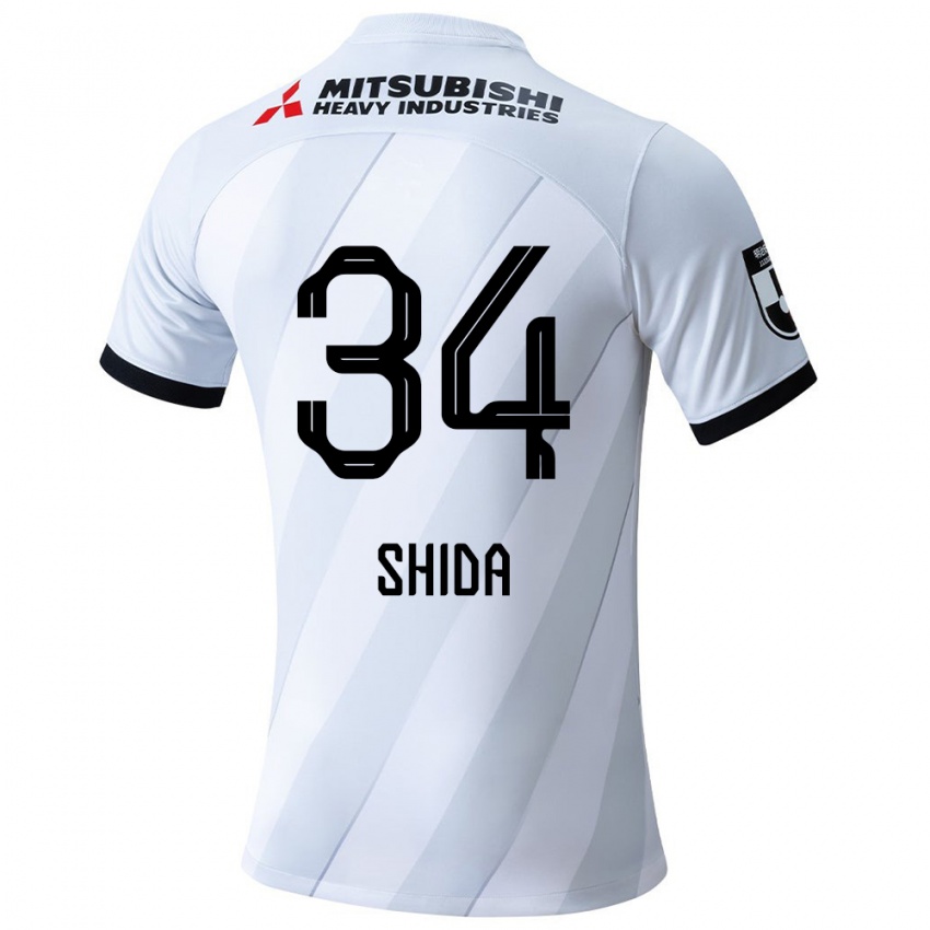 Niño Camiseta Izuho Shida #34 Gris Blanco 2ª Equipación 2024/25 La Camisa