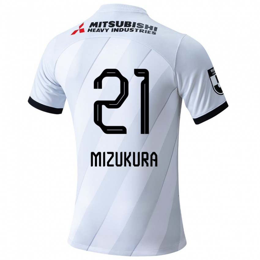 Niño Camiseta Kei Mizukura #21 Gris Blanco 2ª Equipación 2024/25 La Camisa