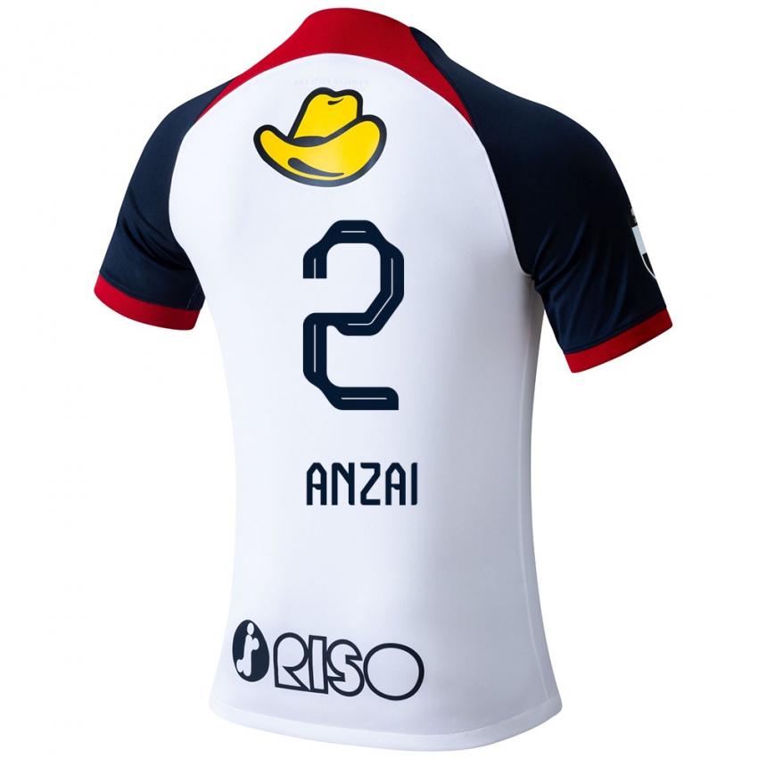 Niño Camiseta Koki Anzai #2 Blanco Azul Rojo 2ª Equipación 2024/25 La Camisa