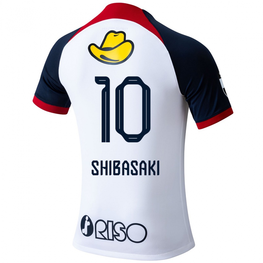 Niño Camiseta Gaku Shibasaki #10 Blanco Azul Rojo 2ª Equipación 2024/25 La Camisa