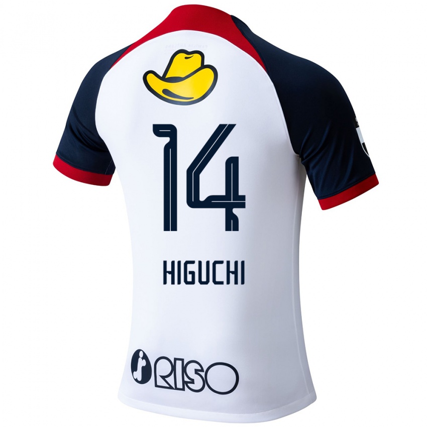 Niño Camiseta Yuta Higuchi #14 Blanco Azul Rojo 2ª Equipación 2024/25 La Camisa