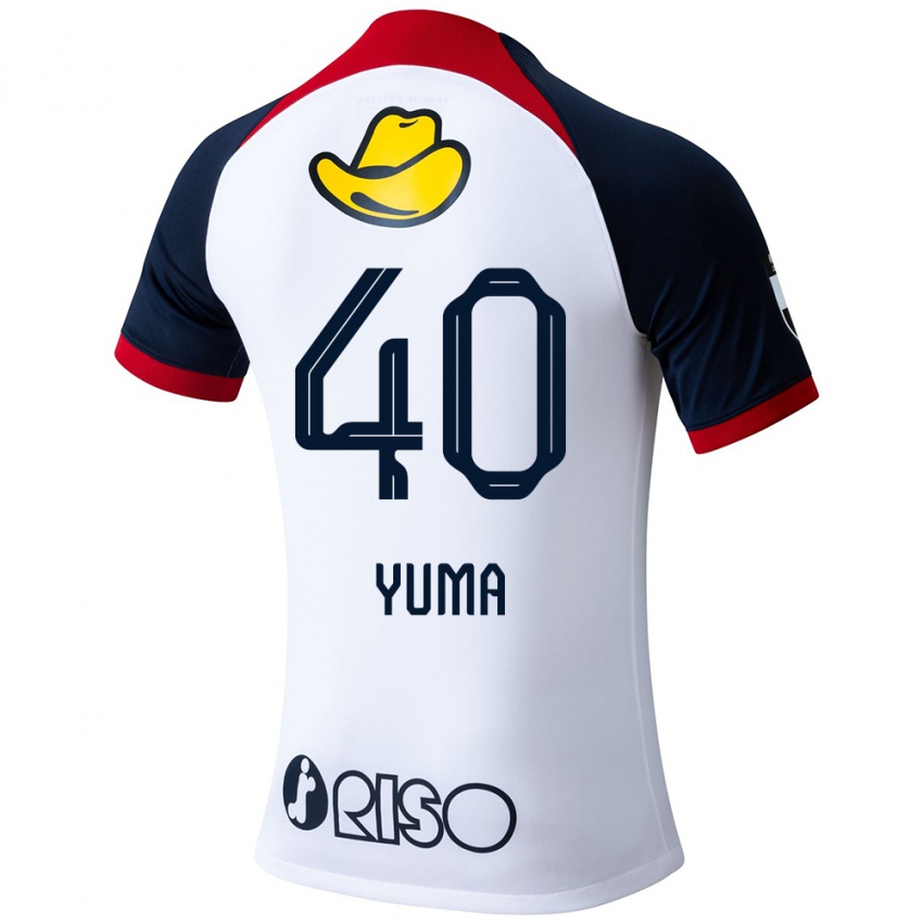 Niño Camiseta Yuma Suzuki #40 Blanco Azul Rojo 2ª Equipación 2024/25 La Camisa