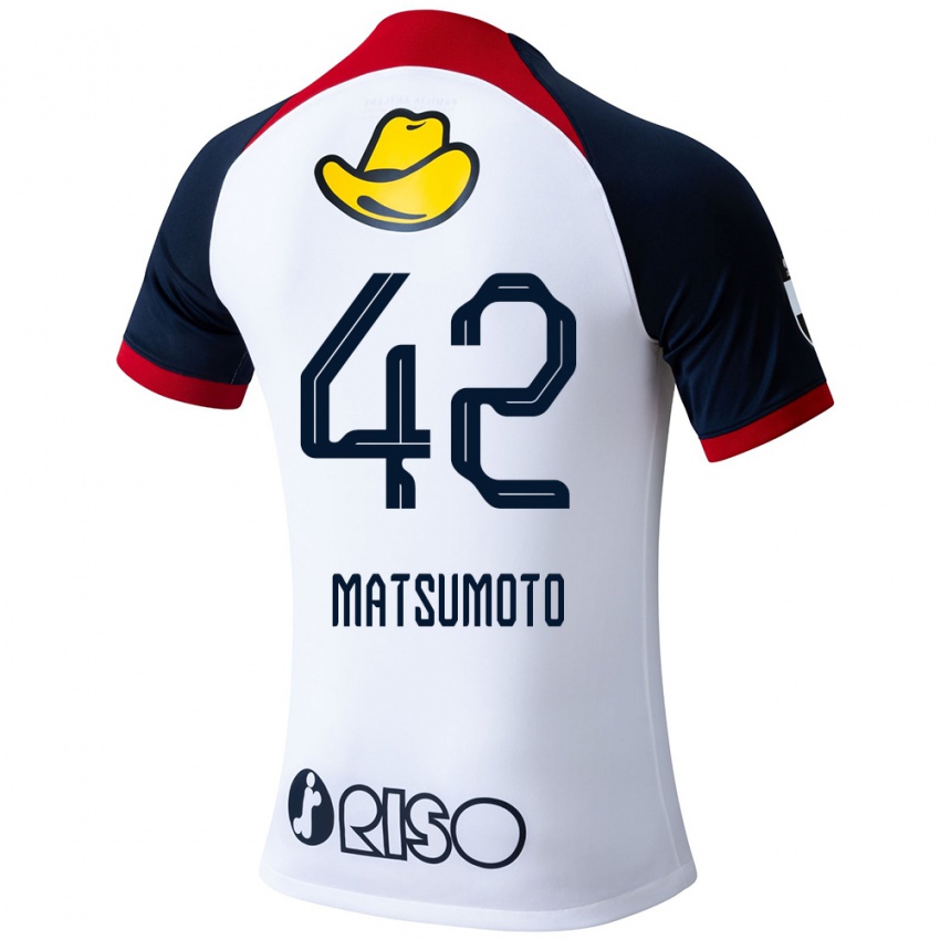 Niño Camiseta Haruto Matsumoto #42 Blanco Azul Rojo 2ª Equipación 2024/25 La Camisa