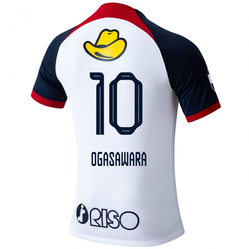 Niño Camiseta Shoma Ogasawara #10 Blanco Azul Rojo 2ª Equipación 2024/25 La Camisa