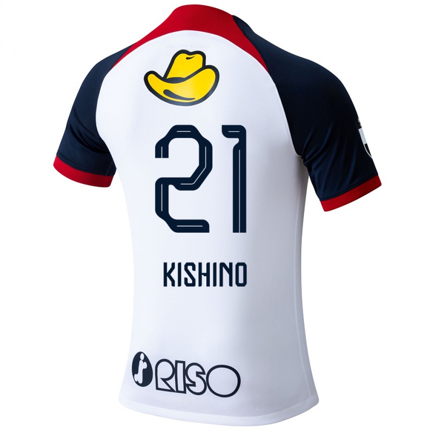 Niño Camiseta Eita Kishino #21 Blanco Azul Rojo 2ª Equipación 2024/25 La Camisa