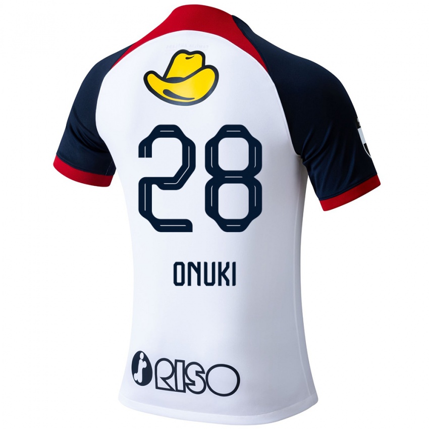 Niño Camiseta Rui Onuki #28 Blanco Azul Rojo 2ª Equipación 2024/25 La Camisa