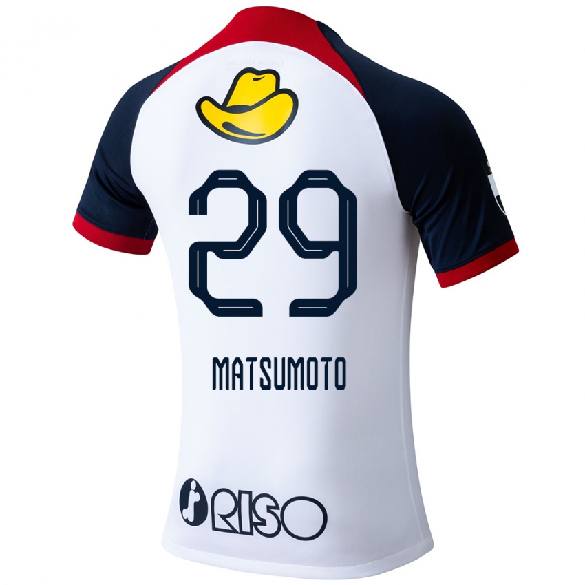 Niño Camiseta Taisei Matsumoto #29 Blanco Azul Rojo 2ª Equipación 2024/25 La Camisa