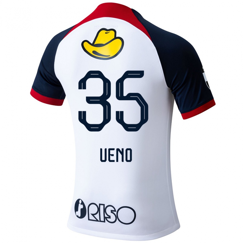 Niño Camiseta Eita Ueno #35 Blanco Azul Rojo 2ª Equipación 2024/25 La Camisa