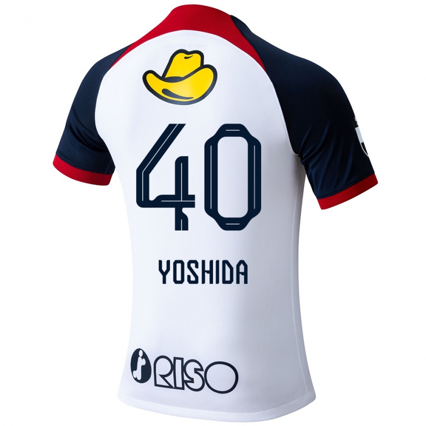 Niño Camiseta Minato Yoshida #40 Blanco Azul Rojo 2ª Equipación 2024/25 La Camisa