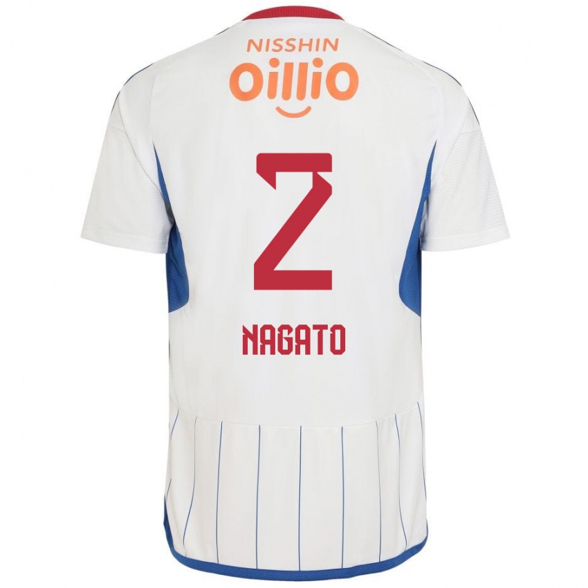 Niño Camiseta Katsuya Nagato #2 Blanco Azul Rojo 2ª Equipación 2024/25 La Camisa