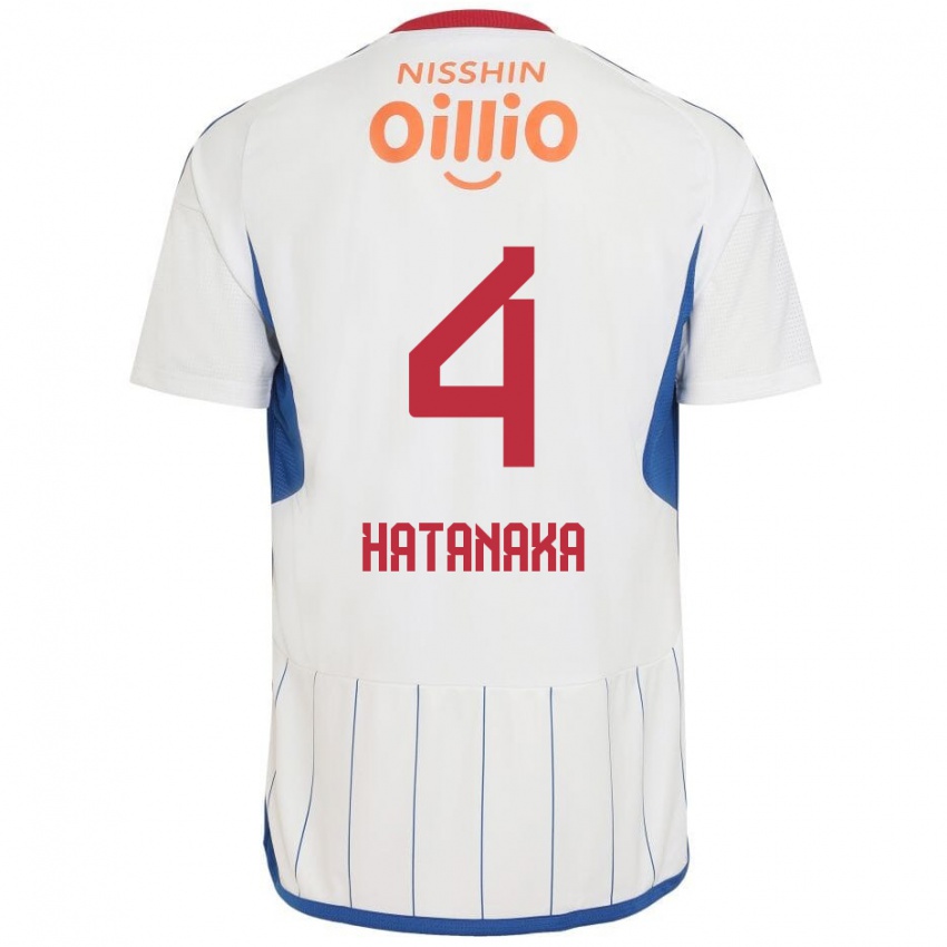 Niño Camiseta Shinnosuke Hatanaka #4 Blanco Azul Rojo 2ª Equipación 2024/25 La Camisa