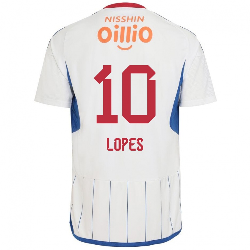 Niño Camiseta Anderson Lopes #10 Blanco Azul Rojo 2ª Equipación 2024/25 La Camisa