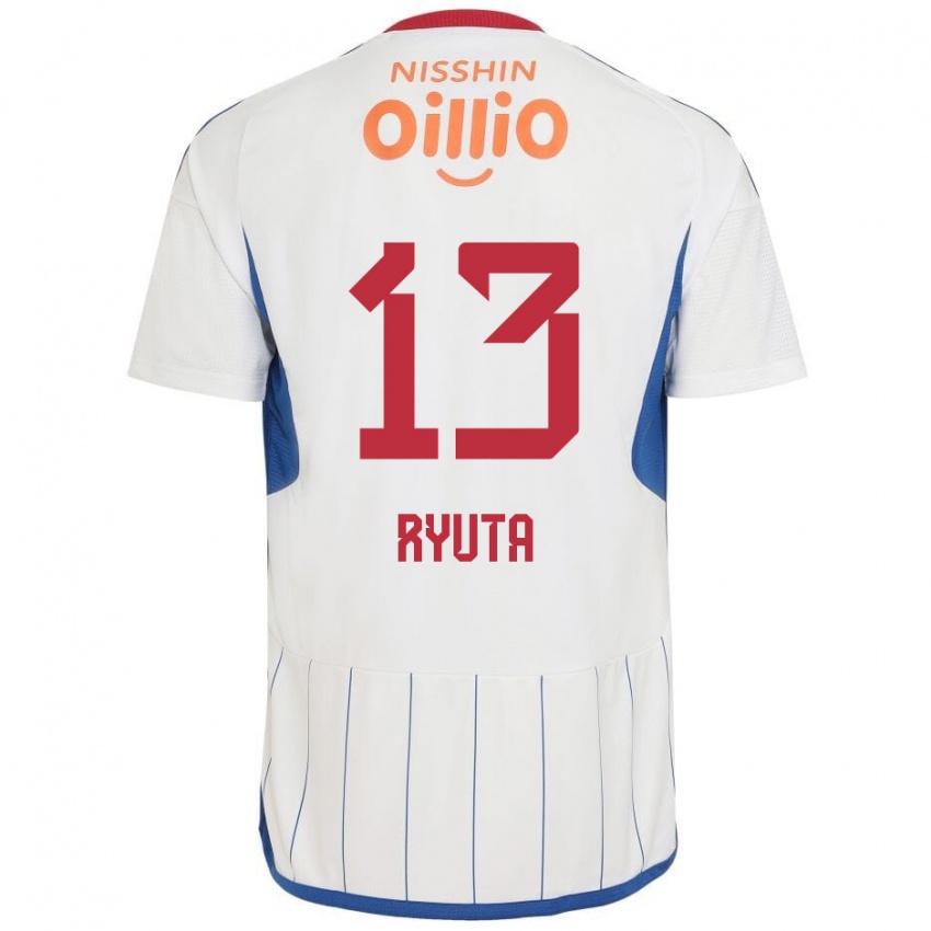 Niño Camiseta Ryuta Koike #13 Blanco Azul Rojo 2ª Equipación 2024/25 La Camisa