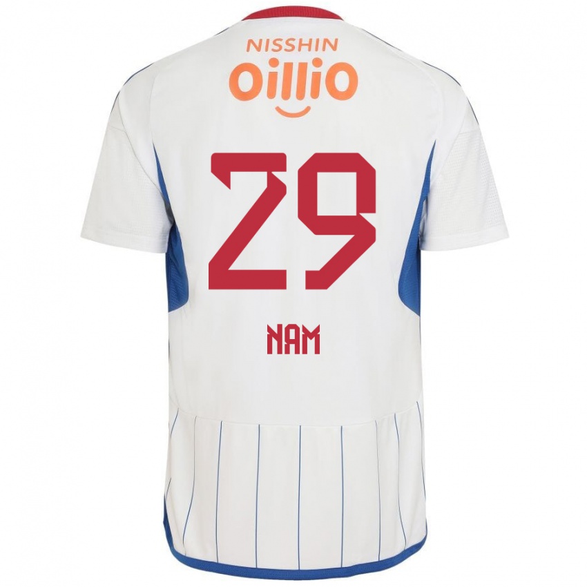 Niño Camiseta Tae-Hee Nam #29 Blanco Azul Rojo 2ª Equipación 2024/25 La Camisa