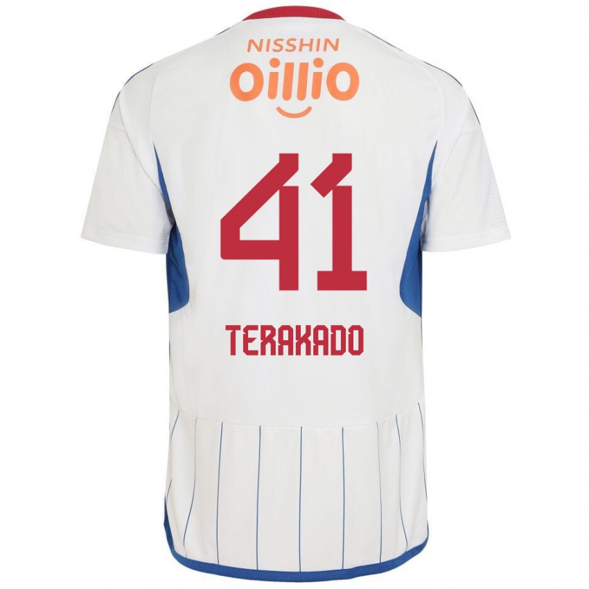 Niño Camiseta Riku Terakado #41 Blanco Azul Rojo 2ª Equipación 2024/25 La Camisa