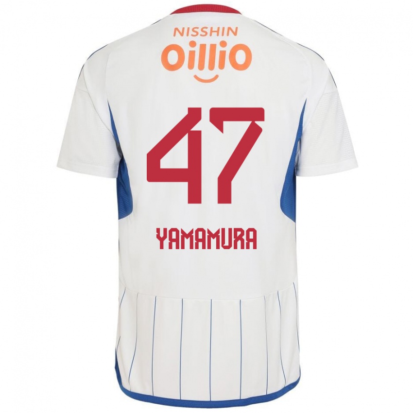 Niño Camiseta Kazuya Yamamura #47 Blanco Azul Rojo 2ª Equipación 2024/25 La Camisa