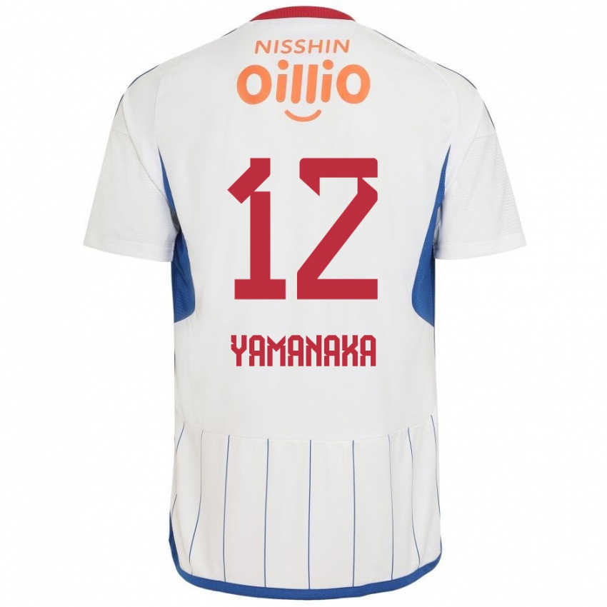 Niño Camiseta Yuki Yamanaka #12 Blanco Azul Rojo 2ª Equipación 2024/25 La Camisa