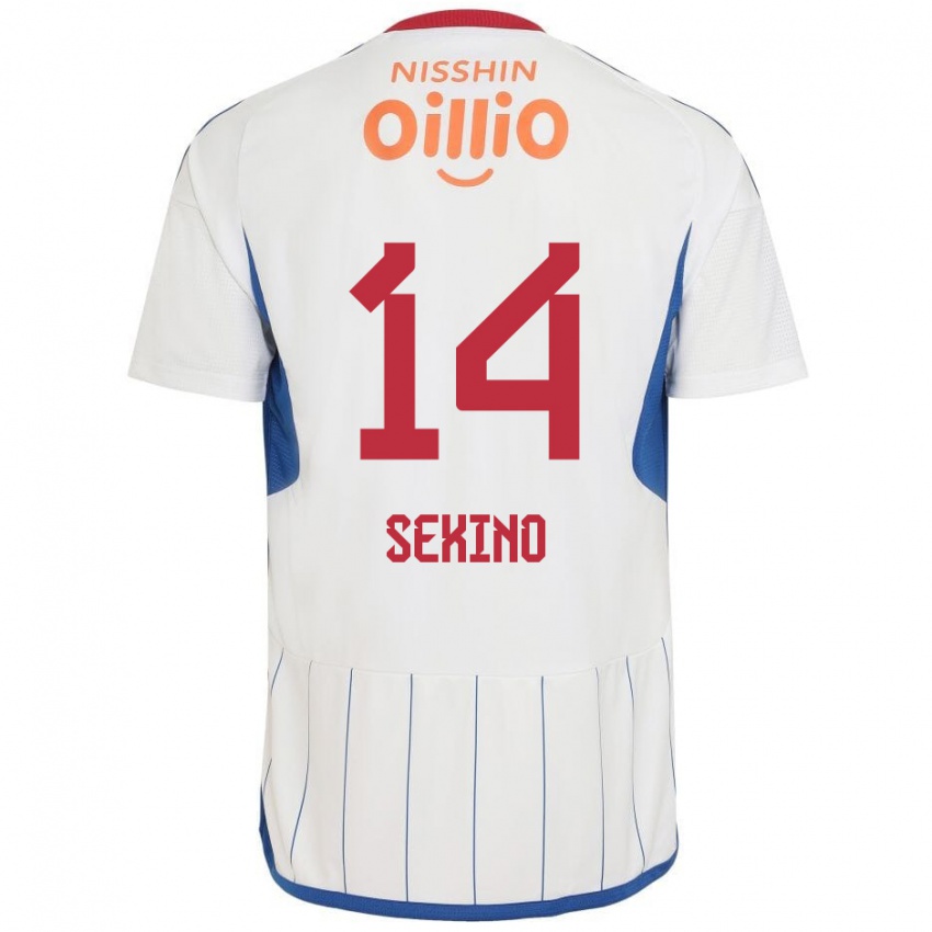 Niño Camiseta Aiki Sekino #14 Blanco Azul Rojo 2ª Equipación 2024/25 La Camisa