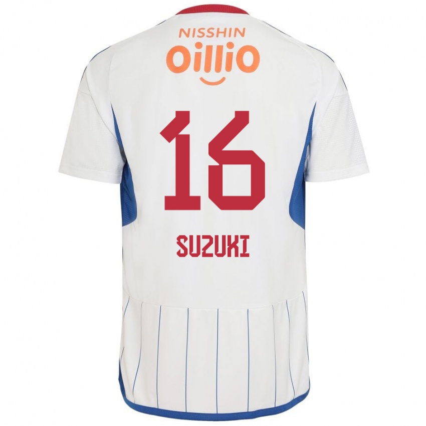 Niño Camiseta Kai Suzuki #16 Blanco Azul Rojo 2ª Equipación 2024/25 La Camisa