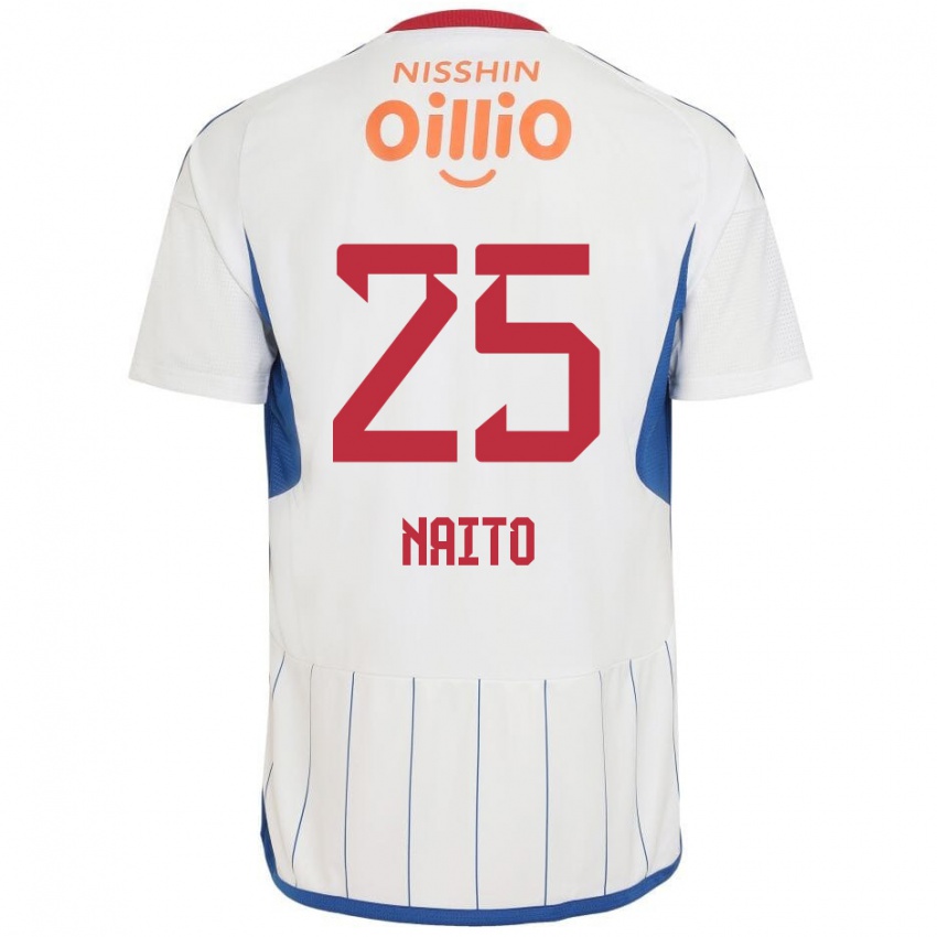 Niño Camiseta Kiyomu Naito #25 Blanco Azul Rojo 2ª Equipación 2024/25 La Camisa