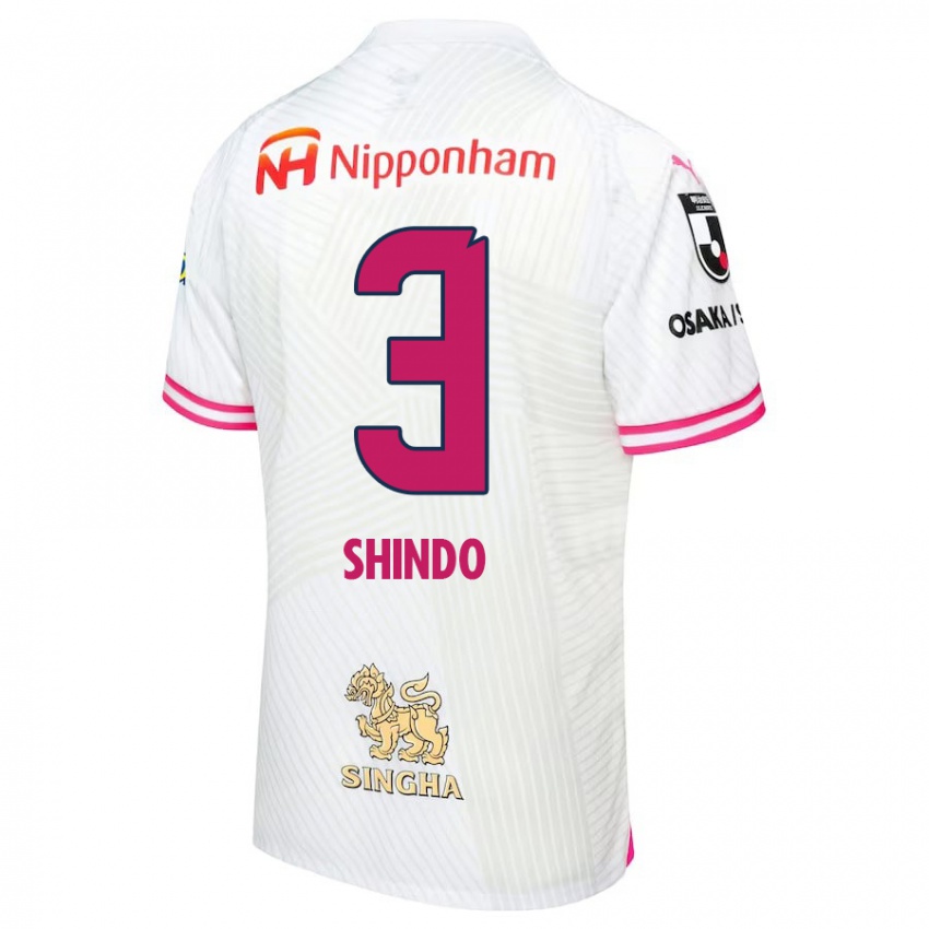 Niño Camiseta Ryosuke Shindo #3 Blanco Rosa 2ª Equipación 2024/25 La Camisa