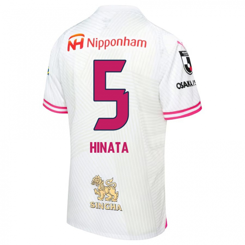 Niño Camiseta Hinata Kida #5 Blanco Rosa 2ª Equipación 2024/25 La Camisa