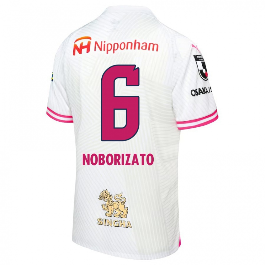 Niño Camiseta Kyohei Noborizato #6 Blanco Rosa 2ª Equipación 2024/25 La Camisa