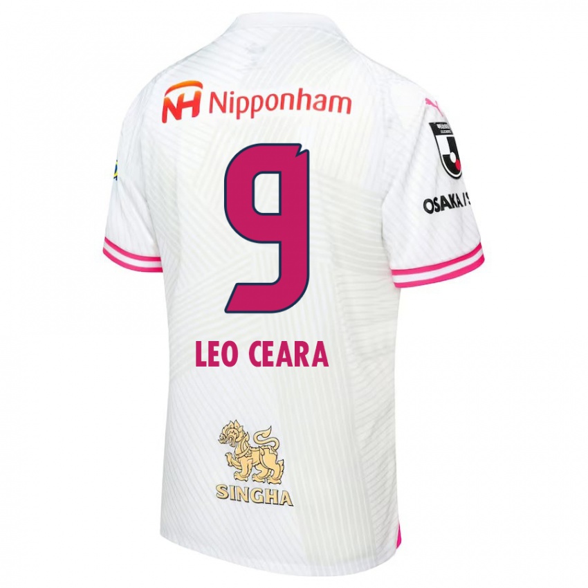 Niño Camiseta Léo Ceará #9 Blanco Rosa 2ª Equipación 2024/25 La Camisa