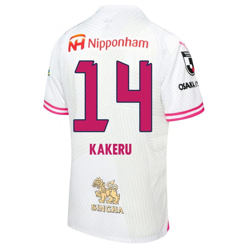 Niño Camiseta Kakeru Funaki #14 Blanco Rosa 2ª Equipación 2024/25 La Camisa