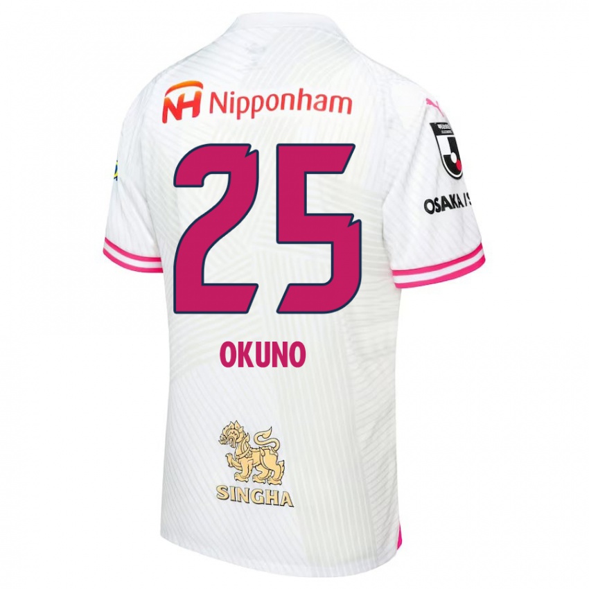 Niño Camiseta Hiroaki Okuno #25 Blanco Rosa 2ª Equipación 2024/25 La Camisa