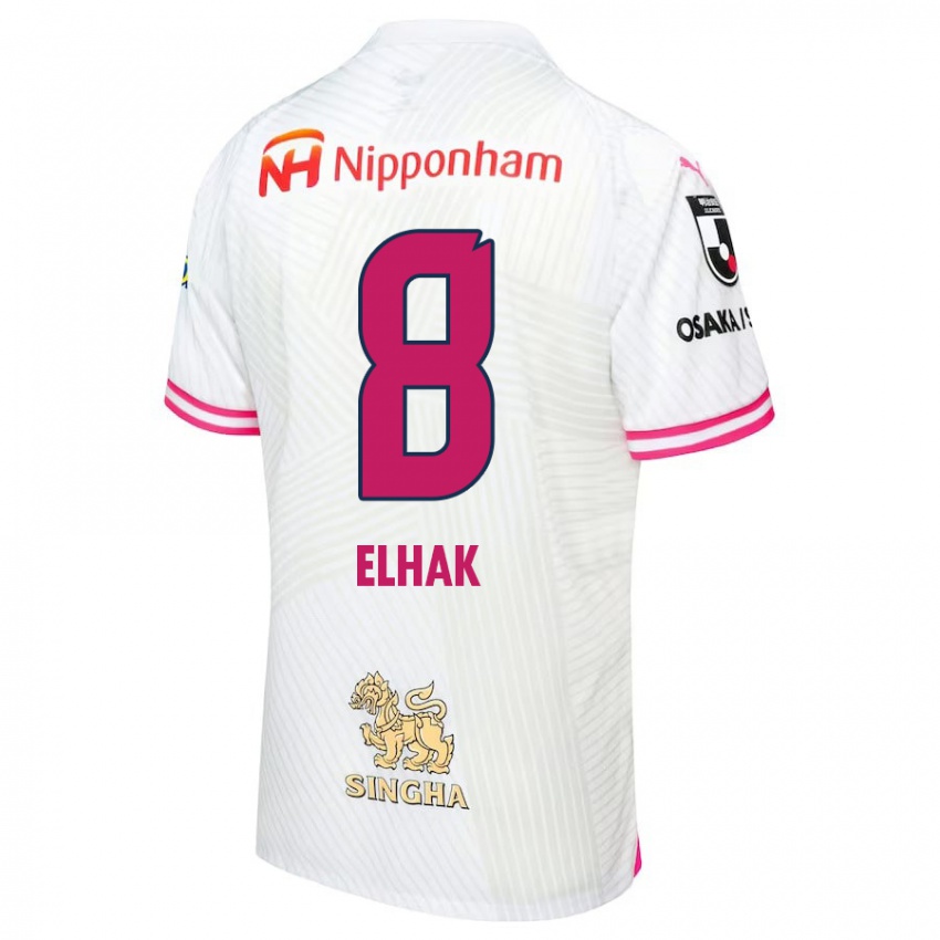 Niño Camiseta Akuro Elhak #8 Blanco Rosa 2ª Equipación 2024/25 La Camisa