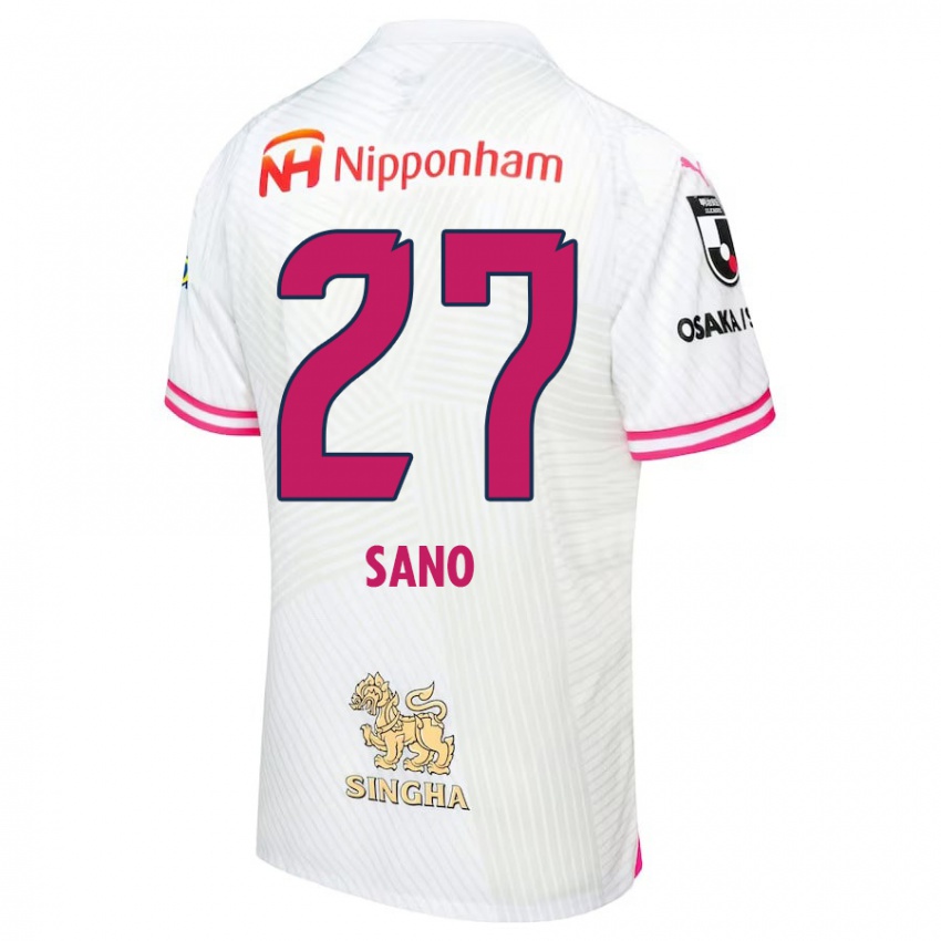 Niño Camiseta Taiki Sano #27 Blanco Rosa 2ª Equipación 2024/25 La Camisa