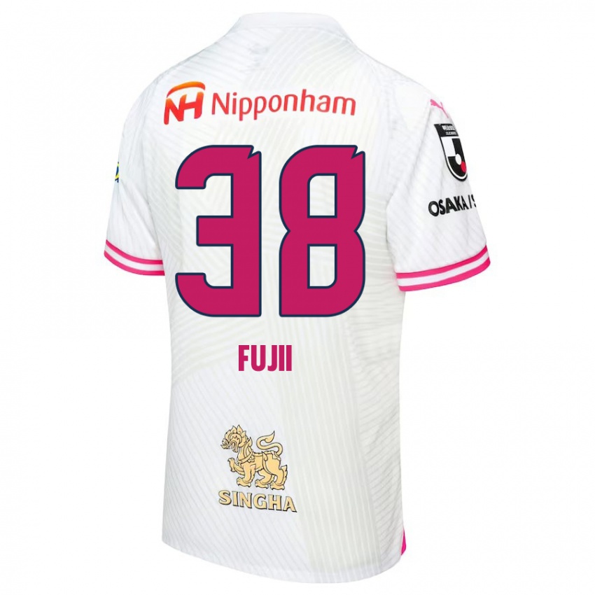 Niño Camiseta Ryuya Fujii #38 Blanco Rosa 2ª Equipación 2024/25 La Camisa