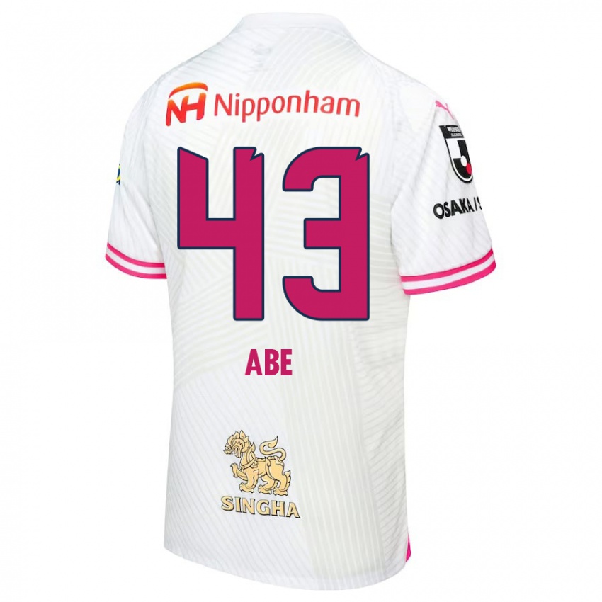 Niño Camiseta Yosei Abe #43 Blanco Rosa 2ª Equipación 2024/25 La Camisa