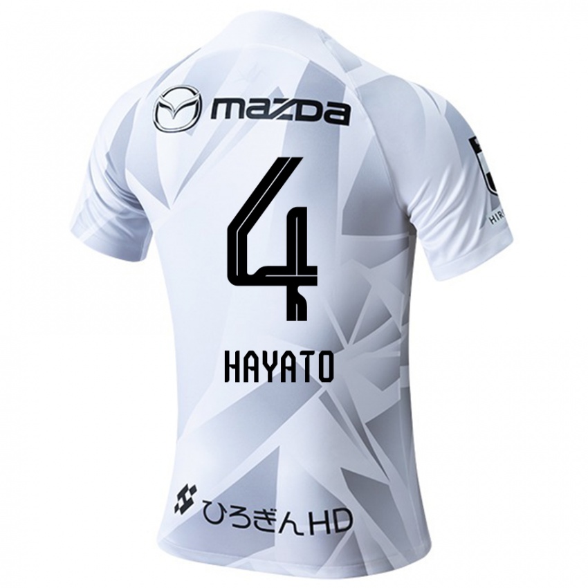 Niño Camiseta Hayato Araki #4 Blanco Gris Negro 2ª Equipación 2024/25 La Camisa