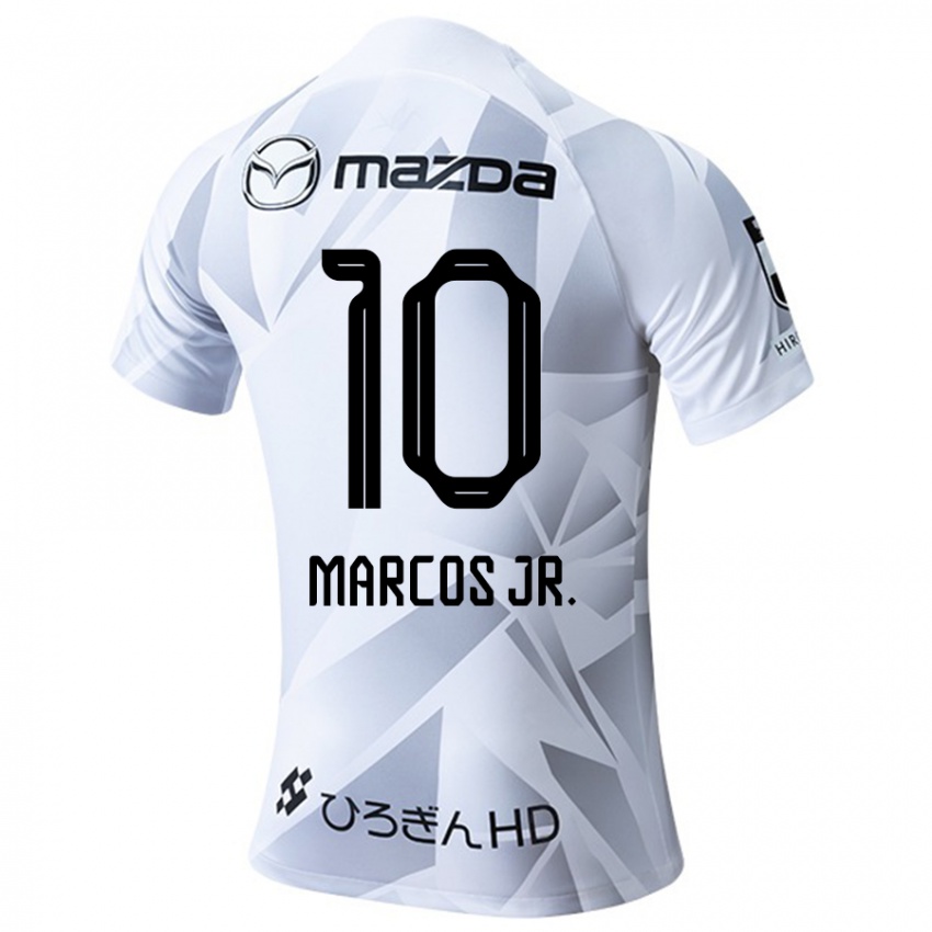 Niño Camiseta Marcos Júnior #10 Blanco Gris Negro 2ª Equipación 2024/25 La Camisa