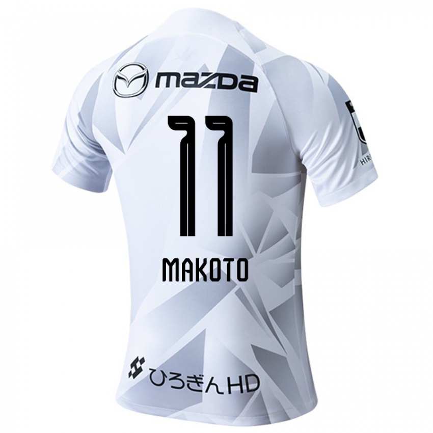 Niño Camiseta Makoto Mitsuta #11 Blanco Gris Negro 2ª Equipación 2024/25 La Camisa