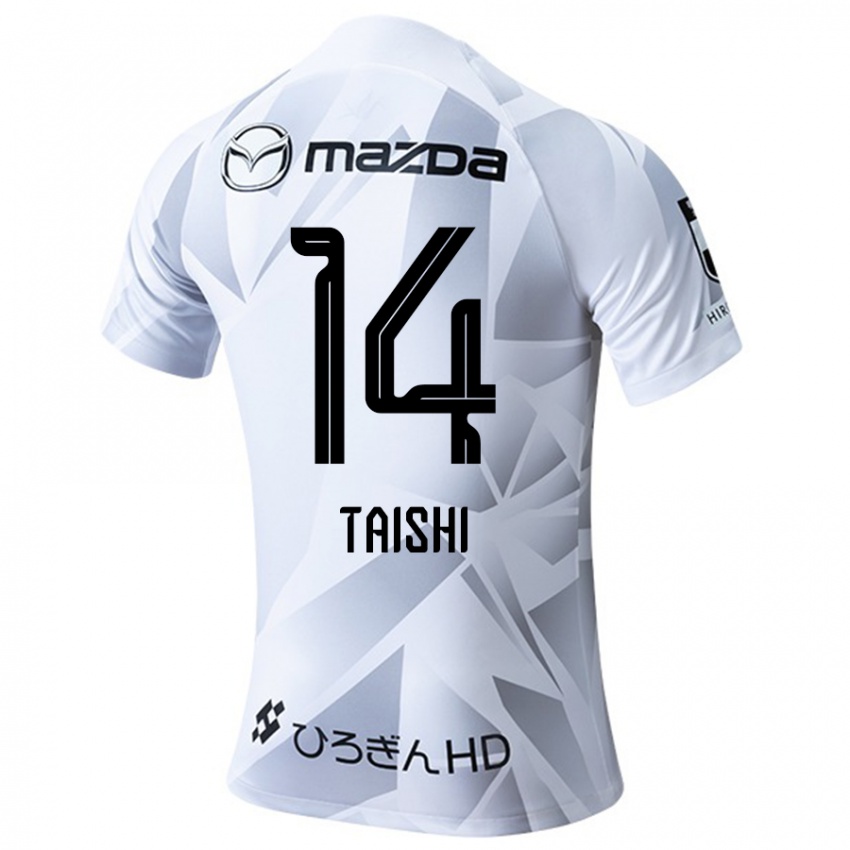 Niño Camiseta Taishi Matsumoto #14 Blanco Gris Negro 2ª Equipación 2024/25 La Camisa