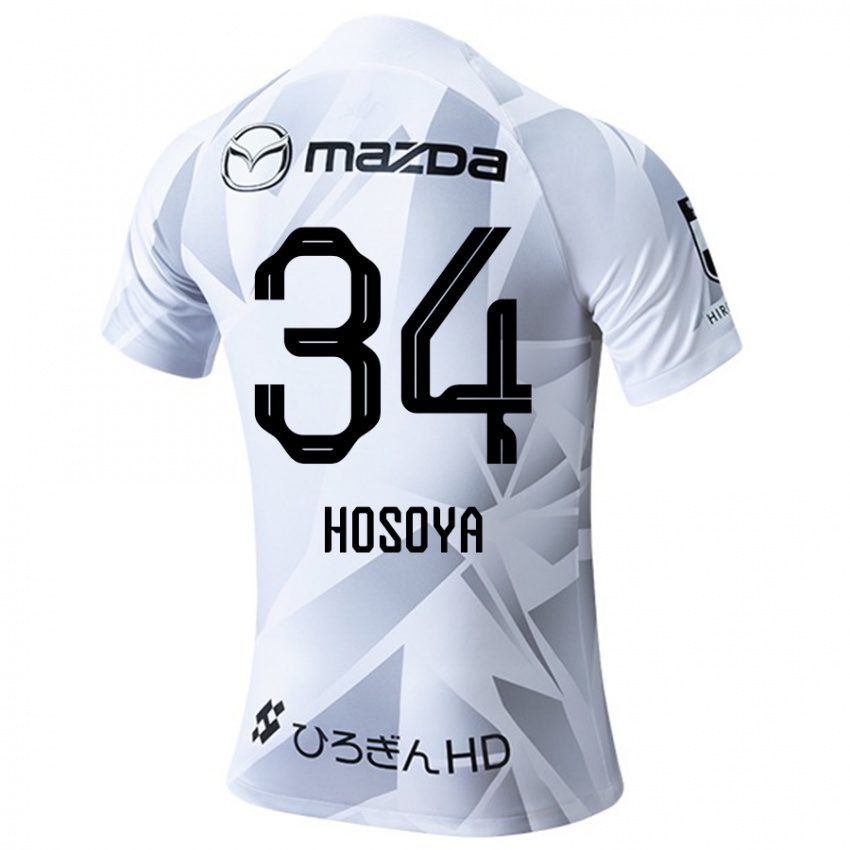 Niño Camiseta Kohei Hosoya #34 Blanco Gris Negro 2ª Equipación 2024/25 La Camisa