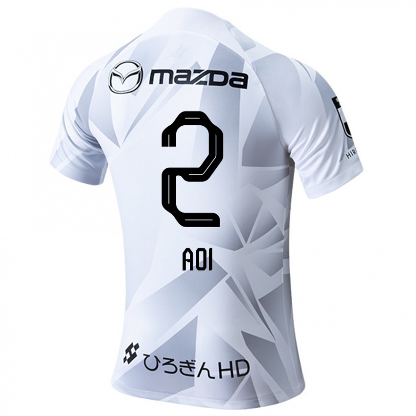 Niño Camiseta Yutaro Aoi #2 Blanco Gris Negro 2ª Equipación 2024/25 La Camisa