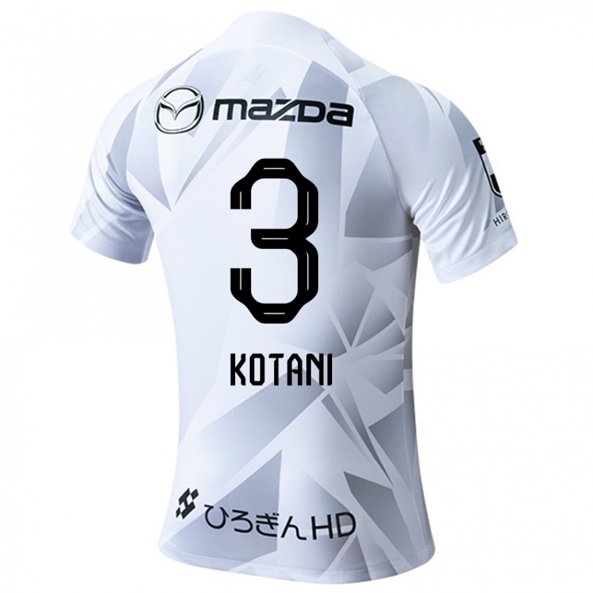 Niño Camiseta Fuga Kotani #3 Blanco Gris Negro 2ª Equipación 2024/25 La Camisa