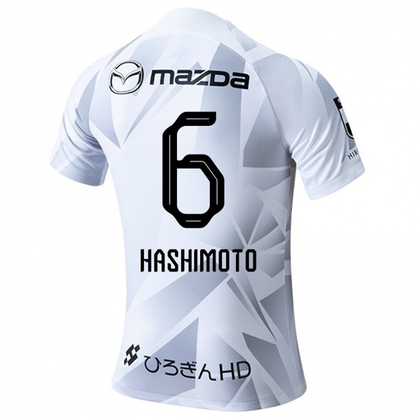 Niño Camiseta Hinata Hashimoto #6 Blanco Gris Negro 2ª Equipación 2024/25 La Camisa