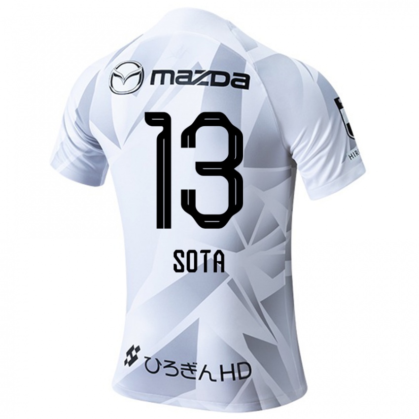 Niño Camiseta Moki Sota #13 Blanco Gris Negro 2ª Equipación 2024/25 La Camisa