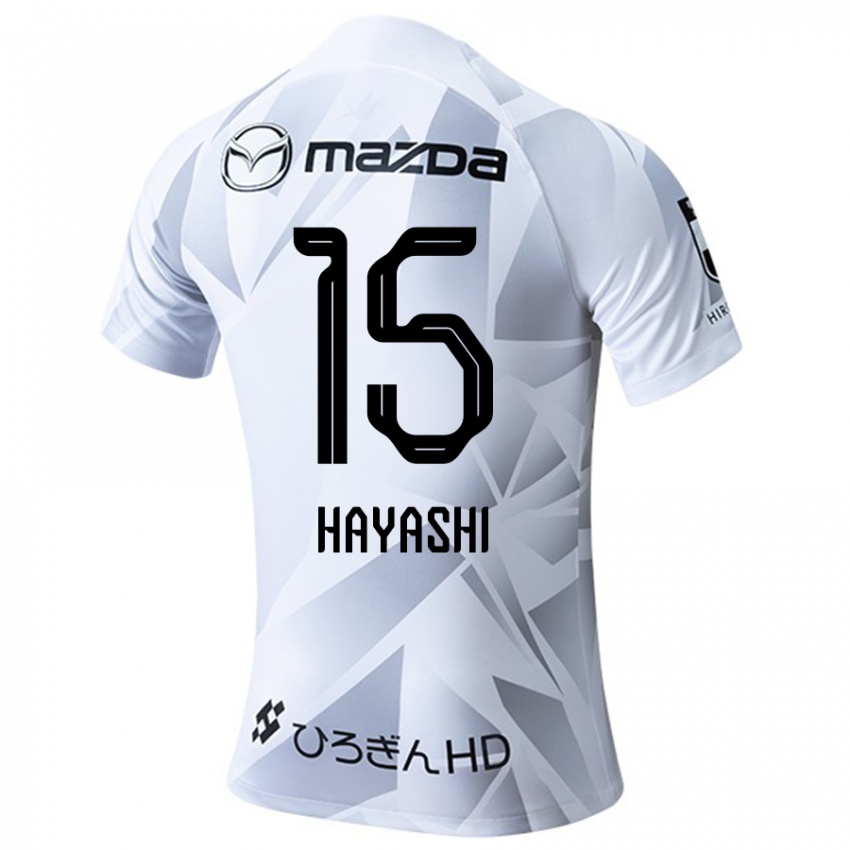 Niño Camiseta Shunta Hayashi #15 Blanco Gris Negro 2ª Equipación 2024/25 La Camisa