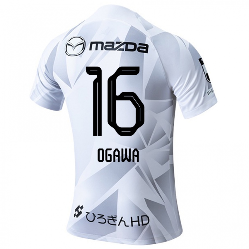 Niño Camiseta Hikaru Ogawa #16 Blanco Gris Negro 2ª Equipación 2024/25 La Camisa