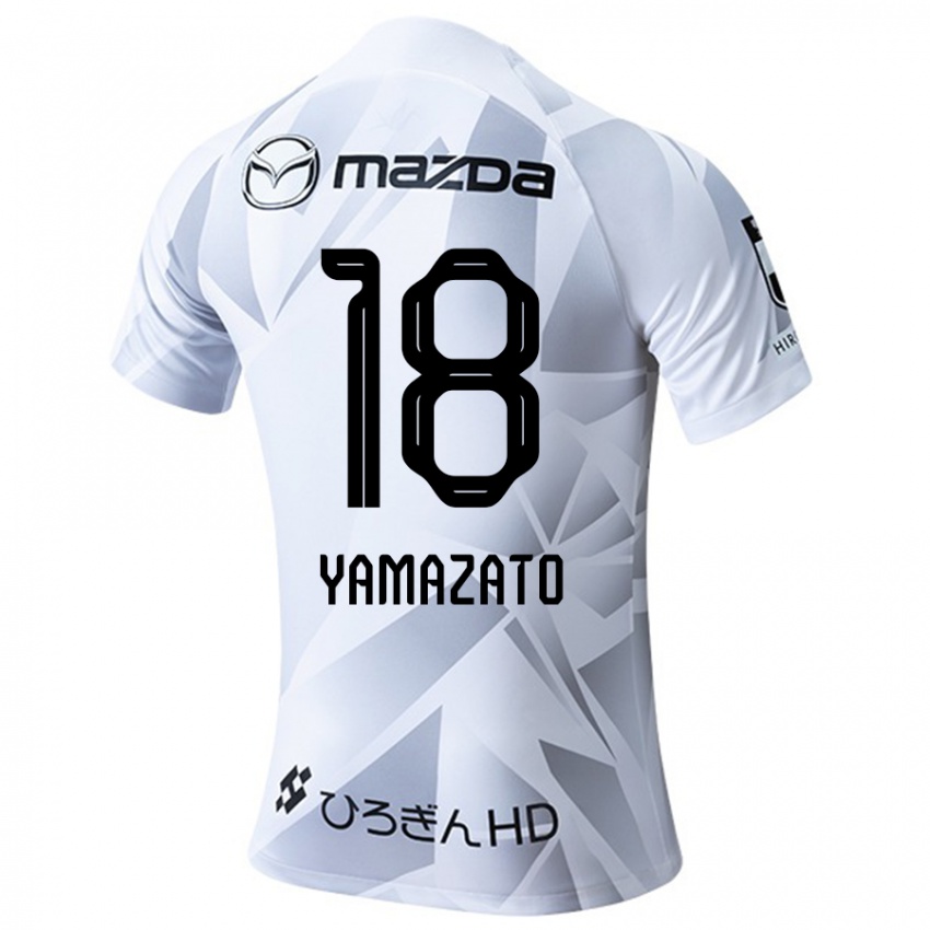 Niño Camiseta Kenshin Yamazato #18 Blanco Gris Negro 2ª Equipación 2024/25 La Camisa