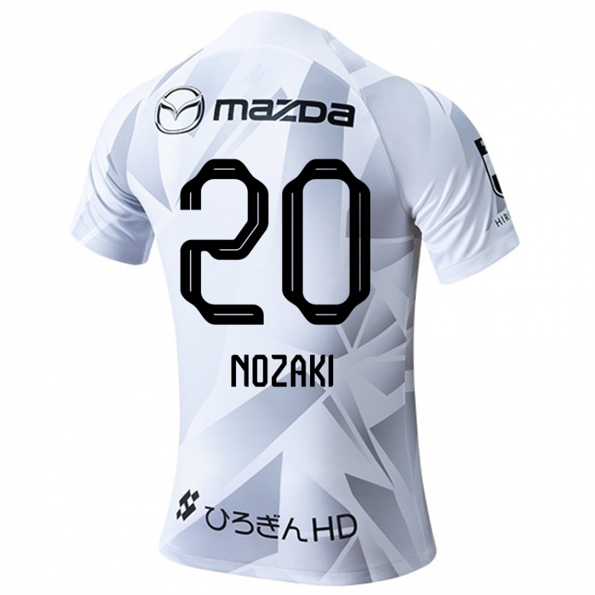 Niño Camiseta Kota Nozaki #20 Blanco Gris Negro 2ª Equipación 2024/25 La Camisa