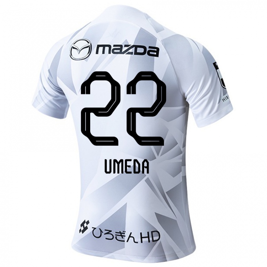 Niño Camiseta Taiga Umeda #22 Blanco Gris Negro 2ª Equipación 2024/25 La Camisa