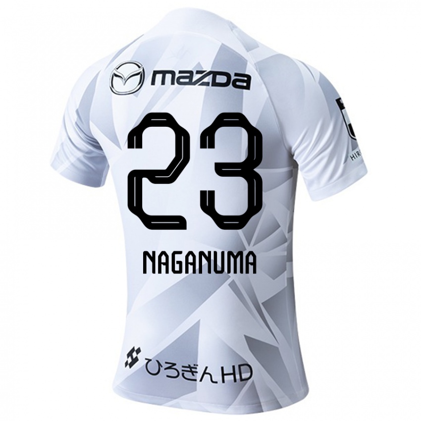 Niño Camiseta Seimei Naganuma #23 Blanco Gris Negro 2ª Equipación 2024/25 La Camisa