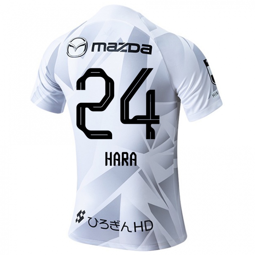 Niño Camiseta Minato Hara #24 Blanco Gris Negro 2ª Equipación 2024/25 La Camisa